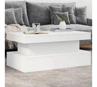 vidaXL Table basse 839847 – table d'appoint LED, bout de canapé 90x50x40 cm – Blanc