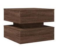 vidaXL Table basse 839860 – Lumières LED, chêne marron, 50x50x40 cm, moderne