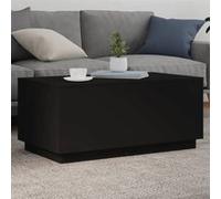 vidaXL Table Basse avec Lumières LED, Table d'Appoint, Bout de Canapé, Meuble de Salon Salle de Séjour Intérieur, Moderne, 839876 Noir G