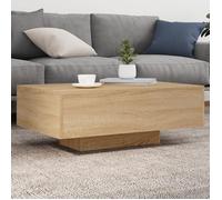 vidaXL Table basse 836611 LED, table d'appoint moderne Chêne Sonoma 85x55x31 cm