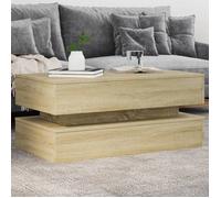 vidaXL Table basse avec lumières LED – Table d'appoint moderne, Chêne Sonoma bois d'ingénierie
