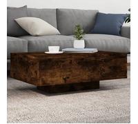 vidaXL – Table basse 836613 – avec lumières LED, table d'appoint bout de canapé moderne – Chêne fumé