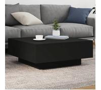 vidaXL Table basse avec lumières LED 80x80x31 cm Noir Bois d'ingénierie