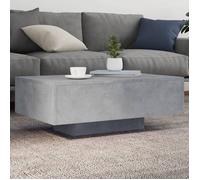 vidaXL Table basse avec lumières LED – Table d'appoint moderne – Bois d'ingénierie Gris béton