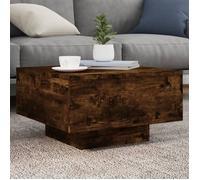 vidaXL Table basse avec lumières LED – moderne, chêne fumé, bois d'ingénierie