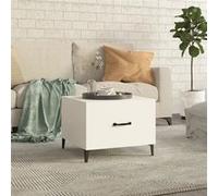 vidaXL Table basse Pieds en métal Table d'appoint Blanc 50x50x40 cm