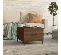 vidaXL Table basse avec pieds en métal Chêne marron 50x50x40 cm
