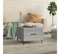 vidaXL - Table basse d'appoint avec pieds en métal Sonoma gris 50x50x40 cm