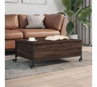 vidaXL Table Basse avec Roulettes, Table d'Appoint avec Rangement, Bout de Canapé, Meuble de Salon Salle de Séjour, Moderne, 842300