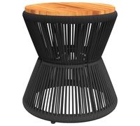 vidaXL Table basse avec structure métallique noire Ø 45x44 cm en acacia