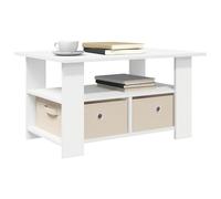 vidaXL Table Basse avec tiroir Blanc 77 x 55 x 42 cm Bois d'ingénierie, Table Basse rectangulaire en Bois Moderne, Chic pour Le Salon, Robuste avec Rangement Pratique pour la Famille
