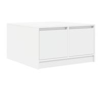 vidaXL Table Basse avec tiroirs Blanc 70,5x70x40 cm, Table Centrale, Table de canapé, Table d'accent, Table d'appoint, Table de Salon, Table à thé