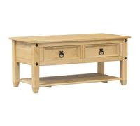 vidaXL Table basse Corona avec tiroirs 100×48×45 cm bois de pin massif, table d'appoint