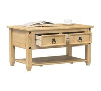 vidaXL Table basse Corona avec tiroirs 85x50x45 cm bois de pin massif Marron