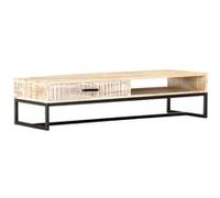 Table basse Blanc 117 x 50 x 30 cm Bois d'acacia solide