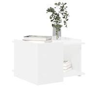 vidaXL Table Basse Blanc 50,5 x 50 x 33 cm Bois d'ingénierie, Table Basse stylée, déco contemporaine pour Salon, Pratique, Rangement spacieux, Facile à Entretenir