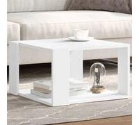 vidaXL Table basse blanc 51,5x51,5x30 cm bois d'ingénierie, table d'appoint, table de salon, table latérale, bout de canapé, 848136 Blanc G