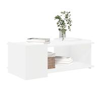 vidaXL Table Basse Blanc 90 x 50 x 33 cm Bois d'ingénierie, Table Basse stylée, déco contemporaine pour Salon, Pratique, Rangement spacieux, Facile à Entretenir