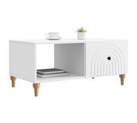 vidaXL Table Basse Blanc 90 x 50 x 40 cm Bois d'ingénierie, Table de Salon contemporaine, Style Vintage, Fonctionnelle, Grand Espace de Rangement, déco Adaptable