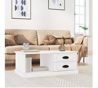 Table basse blanc 90x50x35 cm bois d ingénierie Blanc G
