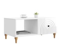 vidaXL Table Basse Blanc Brillant 90 x 50 x 40 cm Bois d'ingénierie, Table de Salon contemporaine, Style Vintage, Fonctionnelle, Grand Espace de Rangement, déco Adaptable