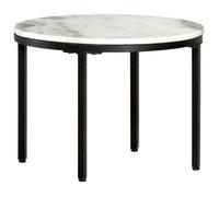 vidaXL Table basse en marbre solide véritable Ø50 cm Blanc et noir
