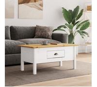 vidaXL Table basse BODO blanc et marron 100 x 55 x 45 cm bois de pin massif 355069