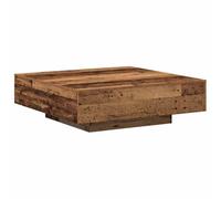 vidaXL Table Basse Bois Ancien 100 x 100 x 31 cm | La finition striée donne un vrai style vintage, Fabriquée en bois massif récupéré,