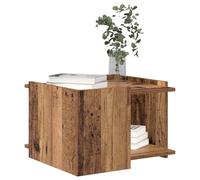 vidaXL Table Basse Bois Ancien 50,5 x 50 x 33 cm Bois d'ingénierie, Table Basse stylée, déco contemporaine pour Salon, Pratique, Rangement spacieux, Facile à Entretenir