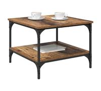 vidaXL Table Basse Bois Ancien 55 x 55 x 40 cm Bois d'ingénierie, Améliorez Votre Salon avec Une Table Basse Industrielle, Rangement suffisant et Design Chic, Polyvalent