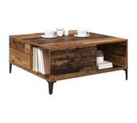 vidaXL Table Basse Bois Ancien 80 x 80 x 36,5 cm Bois d'ingénierie, Table Basse carrée, Design Industriel, Rangement stylé, déco Moderne pour Salon, Support décoratif