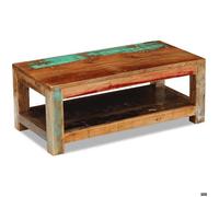 vidaXL Table basse en bois de récupération massif 90x45x35 cm Brun G