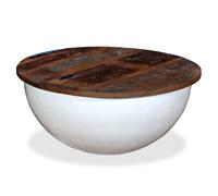 vidaXL Table Basse - Bois de Récupération Massif Blanc