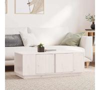 VidaXL Table basse Bois massif 110x50 cm - Blanc