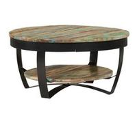 vidaXL Table basse d'appoint Bois massif de récupération 65 x 32 cm Multicolore