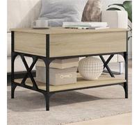 vidaXL Table basse chêne sonoma 70x50x50 cm bois d'ingénierie et métal 845352