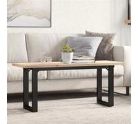 vidaXL Table Basse Cadre en O, Table d'Appoint, Bout de Canapé, Meuble de Salon Salle de Séjour, 110x40x45,5 cm Bois de Pin 3282733 Multicolore G