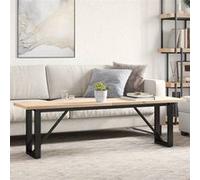 vidaXL Table Basse Cadre en O, Table d'Appoint, Bout de Canapé, Meuble de Salon Salle de Séjour, 160x40x45,5 cm Bois de Pin 3282734 Marron G