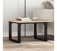 Vidaxl Table Basse Cadre En O 60x60x40 Cm Bois De Pin Massif Et Fonte Multicolore