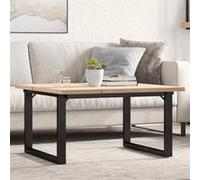 Vidaxl Table Basse Cadre En O 80x80x45,5cm Bois De Pin Massif Et Acier Multicolore