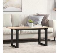 Vidaxl Table Basse Cadre En O 90x40x45 Cm Bois De Pin Massif Et Acier Multicolore