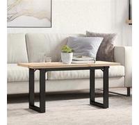 vidaXL Table Basse Cadre en O, Table d'Appoint, Bout de Canapé, Meuble de Salon Salle de Séjour, 90x40x45,5cm Bois de Pin 3282730 Multicolore G