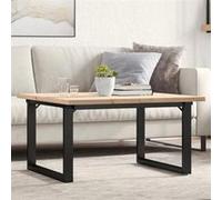 vidaXL Table Basse Cadre en O, Table d'Appoint, Bout de Canapé, Meuble de Salon Salle de Séjour, 90x90x45,5cm Bois de Pin 3282731 Marron G