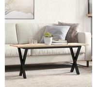 Vidaxl Table Basse Cadre En X 110x40x45 Cm Bois De Pin Massif Et Acier Multicolore