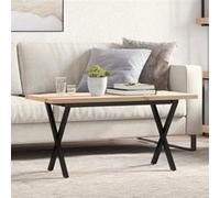 vidaXL Table Basse Cadre en X, Table d'Appoint, Bout de Canapé, Meuble de Salon Salle de Séjour, 90x40x45,5cm Bois de Pin 3282752 Marron G
