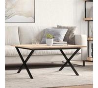 vidaXL Table Basse Cadre en X, Table d'Appoint, Bout de Canapé, Meuble de Salon Salle de Séjour, 90x90x45 cm Bois de Pin 3282687 Marron G