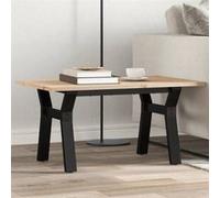 vidaXL Table basse Cadre en Y 3282706 80x50x40 cm Bois de pin massif et acier Marron G