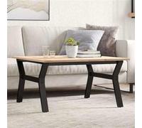vidaXL Table Basse Cadre en Y, Table d'Appoint, Bout de Canapé, Meuble de Salon Salle de Séjour, 80x80x45 cm Bois de Pin 3282707 Marron G