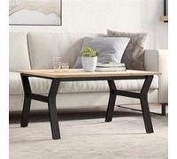 vidaXL Table Basse Cadre en Y, Table d'Appoint, Bout de Canapé, Meuble de Salon Salle de Séjour, 90x90x45 cm Bois de Pin 3282709 Multicolore G