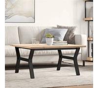 vidaXL Table Basse Cadre en Y, Table d'Appoint, Bout de Canapé, Meuble de Salon Salle de Séjour, 90x90x45,5cm Bois de Pin 3282775 Marron G